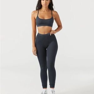 Joah Brown Charcoal Gray Ribbed Sports Bra - Dark Gray